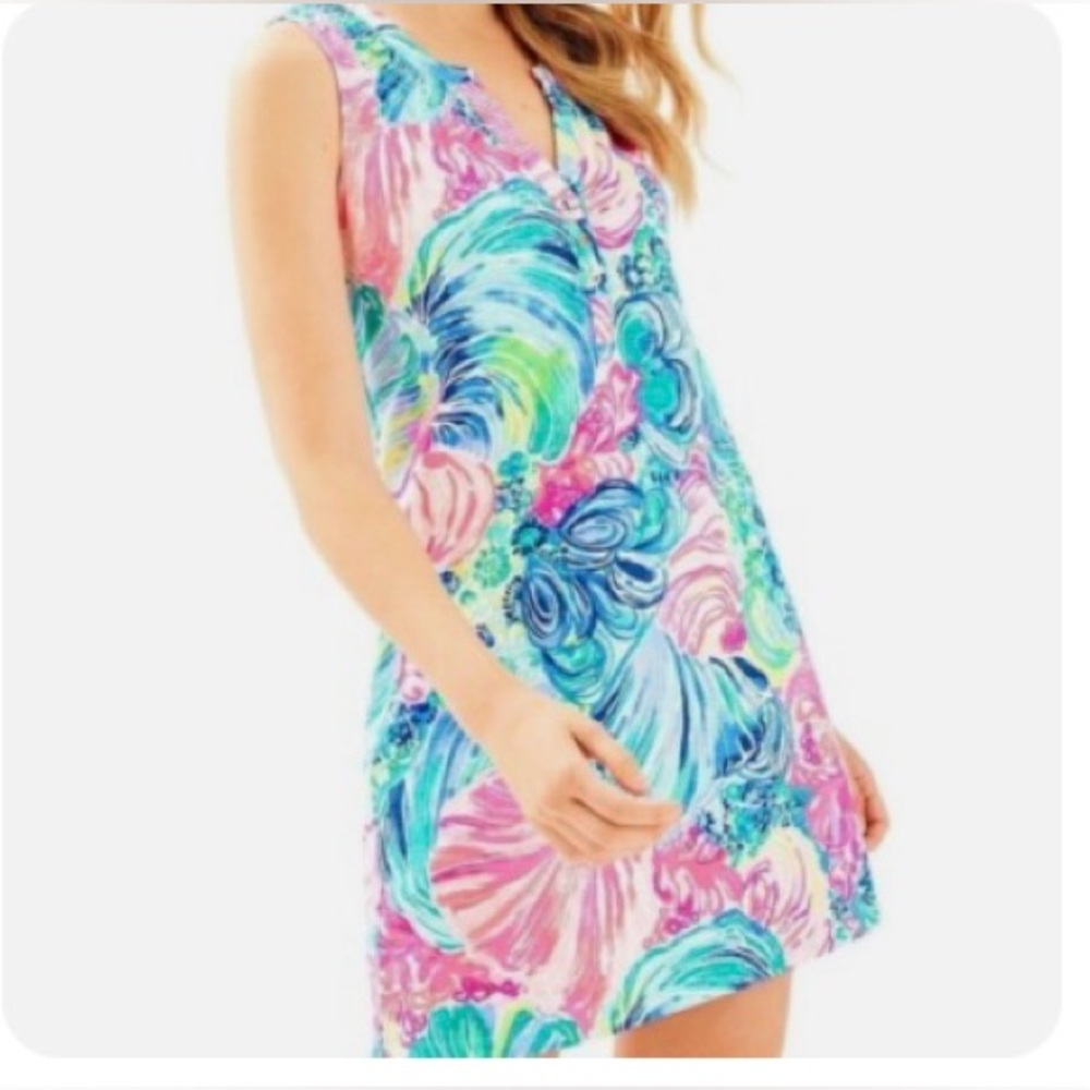 Lilly Pulitzer Vibrant Pink and Blue Dress